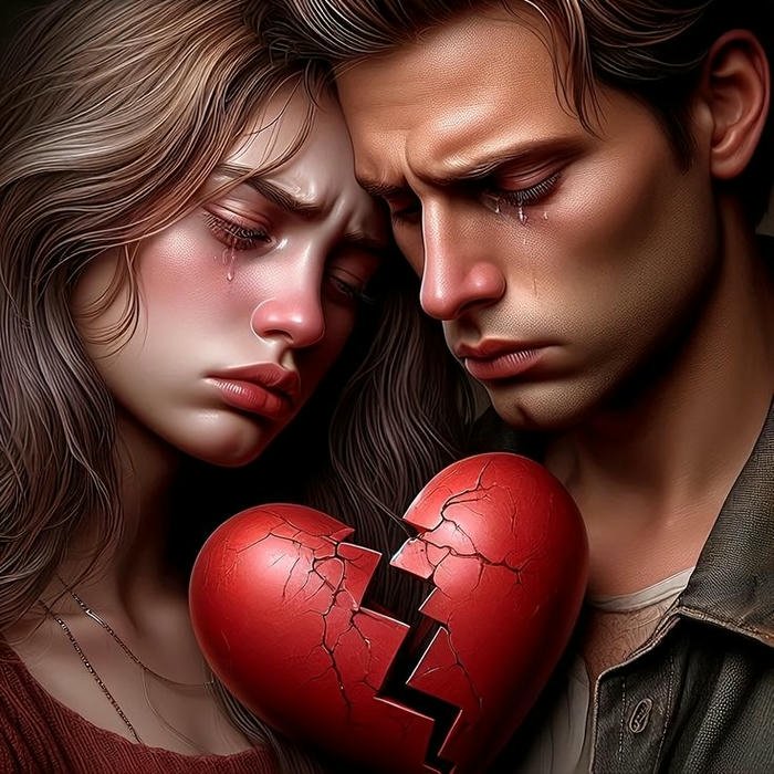 Love failure images couple sad broken heart realistic portrait