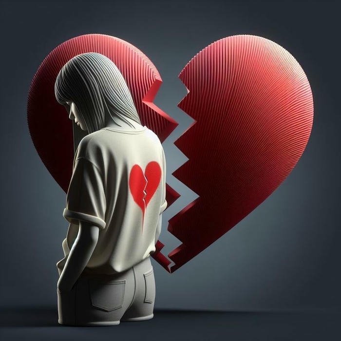 Love failure images person white shirt red broken heart