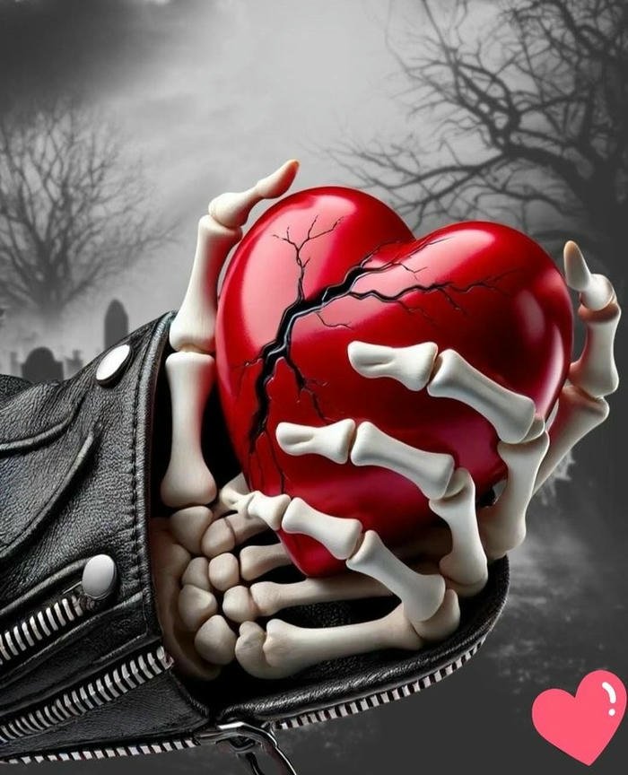 Love failure images skeleton hand holding bleeding heart gothic