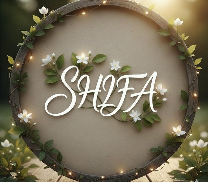 Lovely shifa name dp floral background art