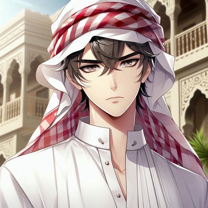 Muslim boys dp anime boy smiling with red scarf