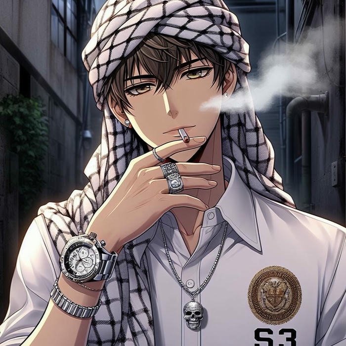 Muslim boys dp cool anime boy smoking with scarf