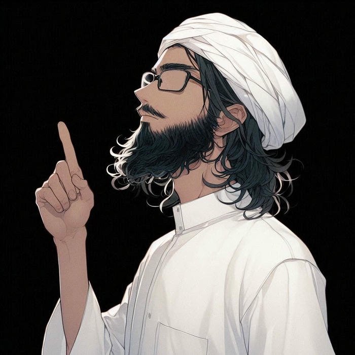 Muslim boys dp side profile man pointing finger up