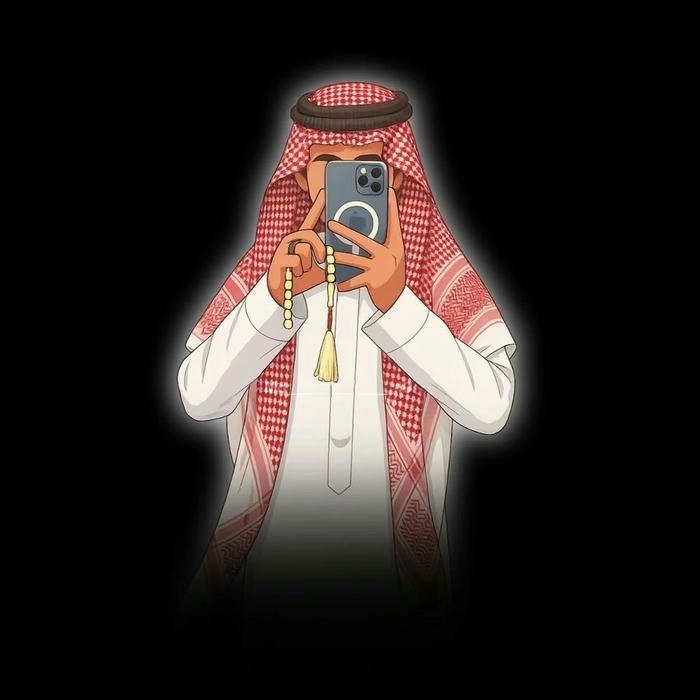 Neon glowing outline art of man taking a photo