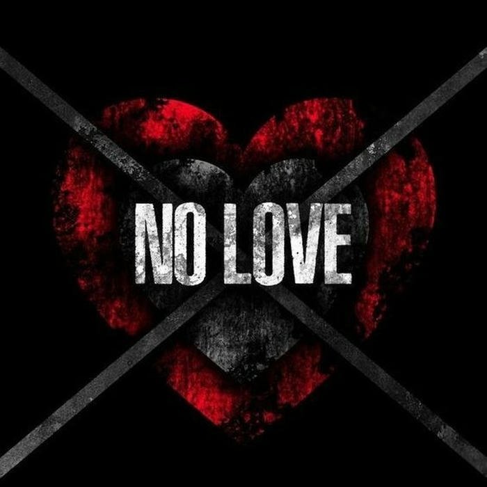 No love dp grunge style text with crossed out background