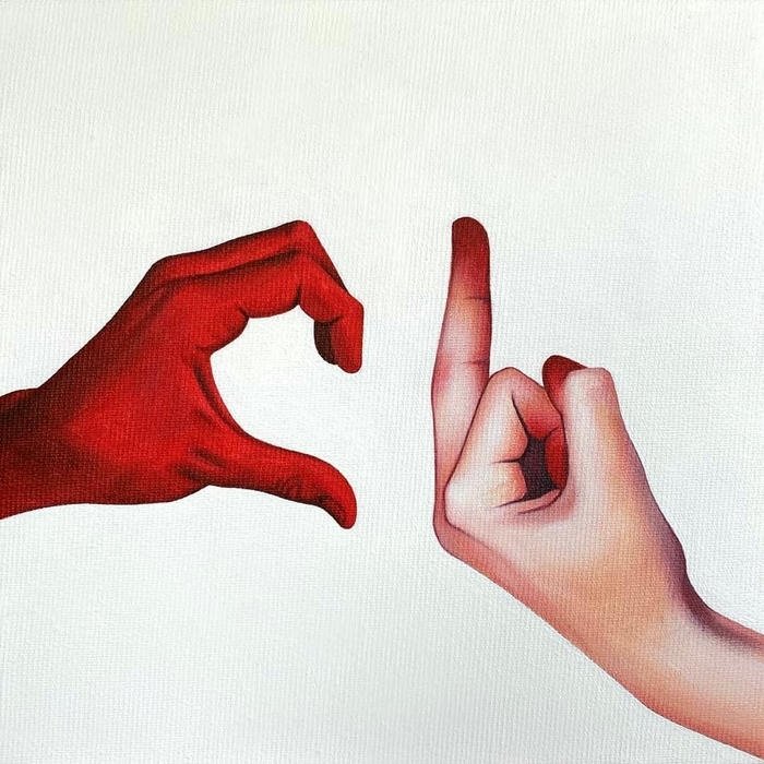 No love dp hands making heart shape with middle finger