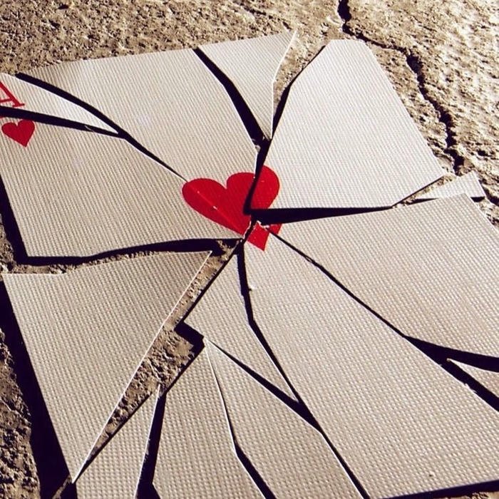 No love dp torn paper pieces of drawn red heart