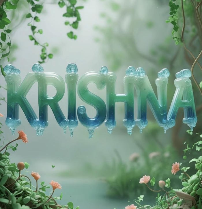 Peaceful mood shown in krishna name dp
