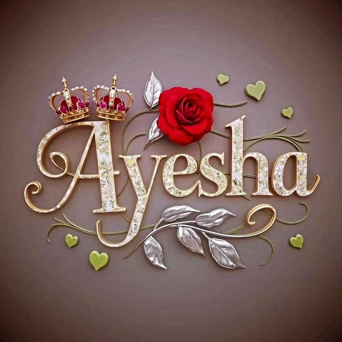 Rose petals ayesha name dp romantic theme