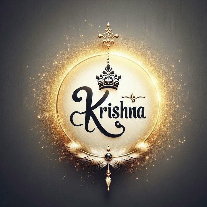 Sacred art style krishna name dp