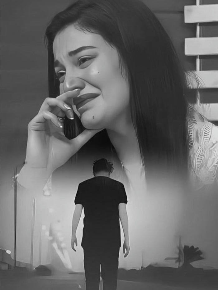 Sad love images person talking on phone crying black and white