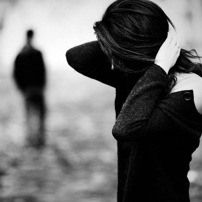 Sad love images silhouette of couple with man walking away