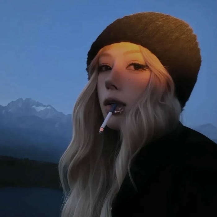artsy frame smoking girl dp dark vibe