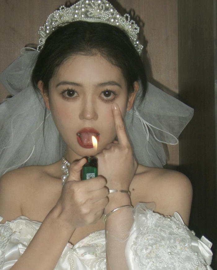 beauty and madness blend in crazy girl dp