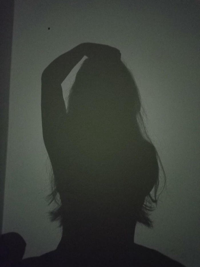 blurred outline shadow girl dp quiet mood