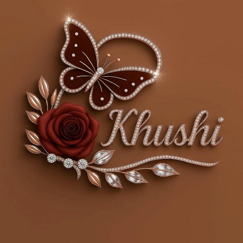 butterfly decorated text khushi name dp