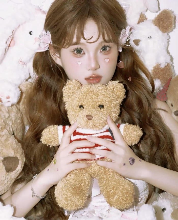 cozy girl teddy bear aesthetic dp