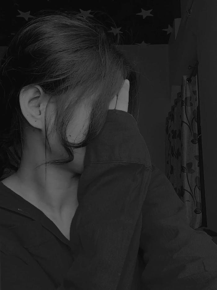 darkened frame shadow girl dp style