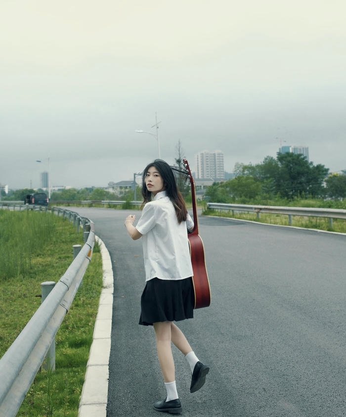 dp guitar girl peaceful acoustic moment feel