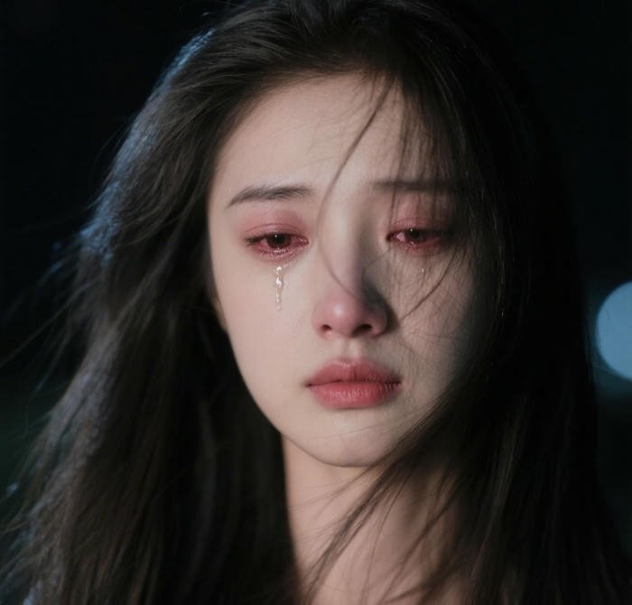 dp sad girls lost under silent rain