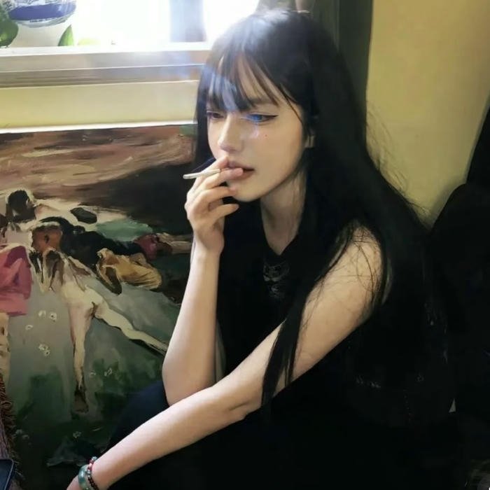 edgy style smoking girl dp night mood