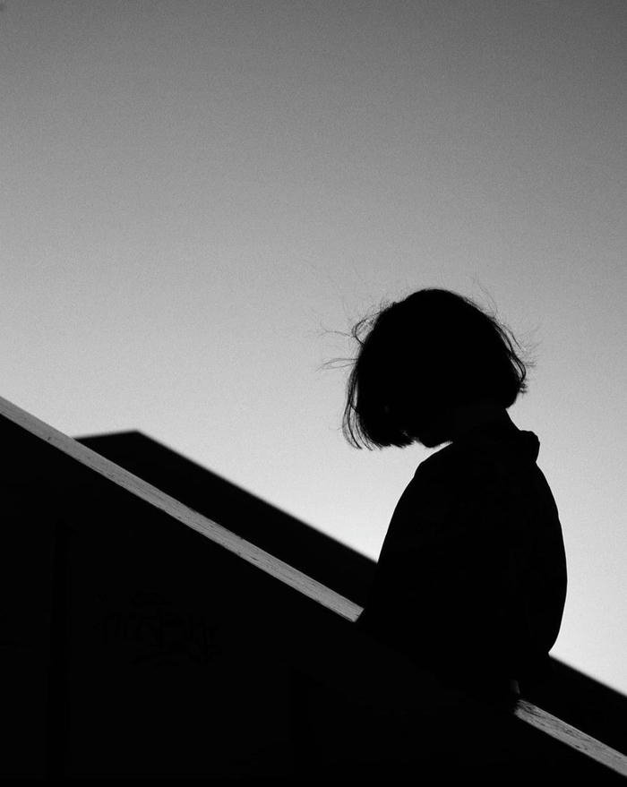 fading light shadow girl dp silence