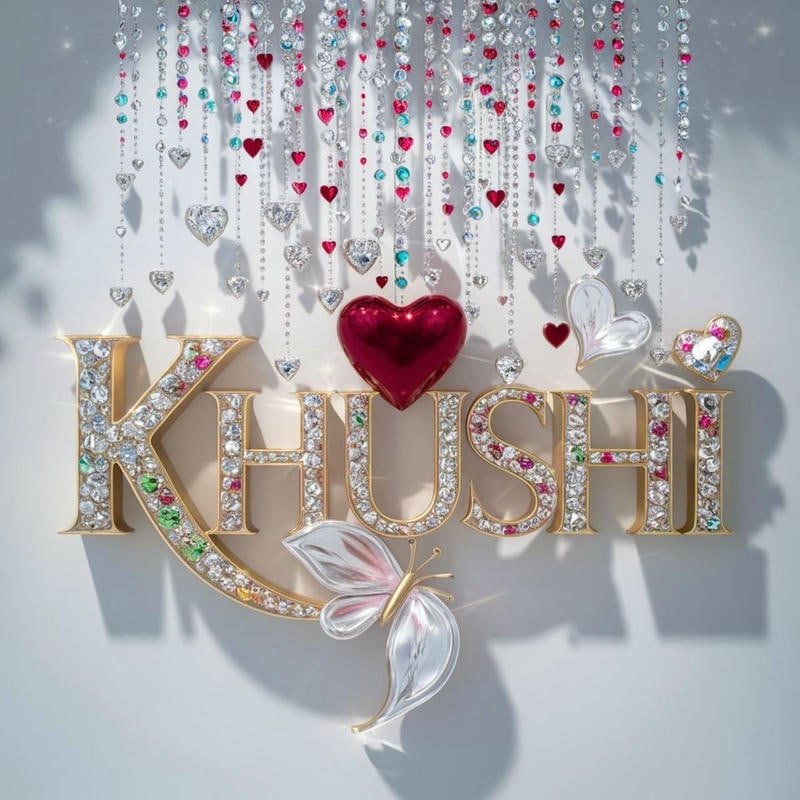 garden style typography khushi name dp