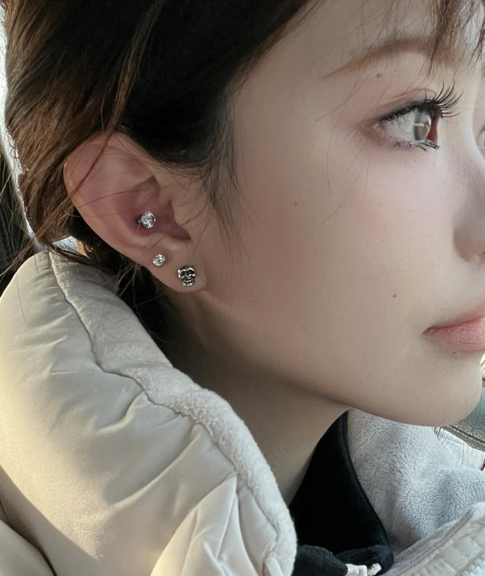 girl earrings dp radiates gentle feminine beauty