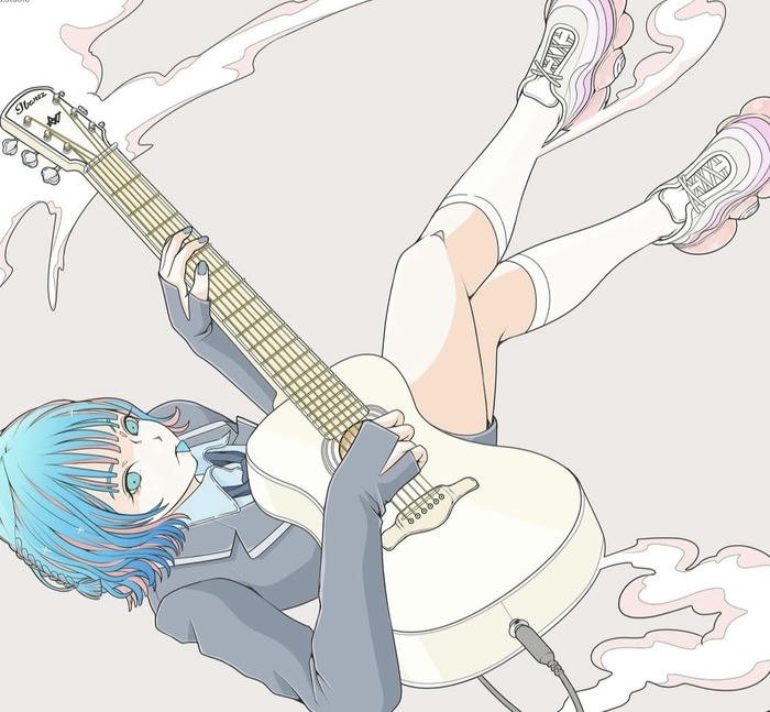 girl playing guitar dp soft music mood