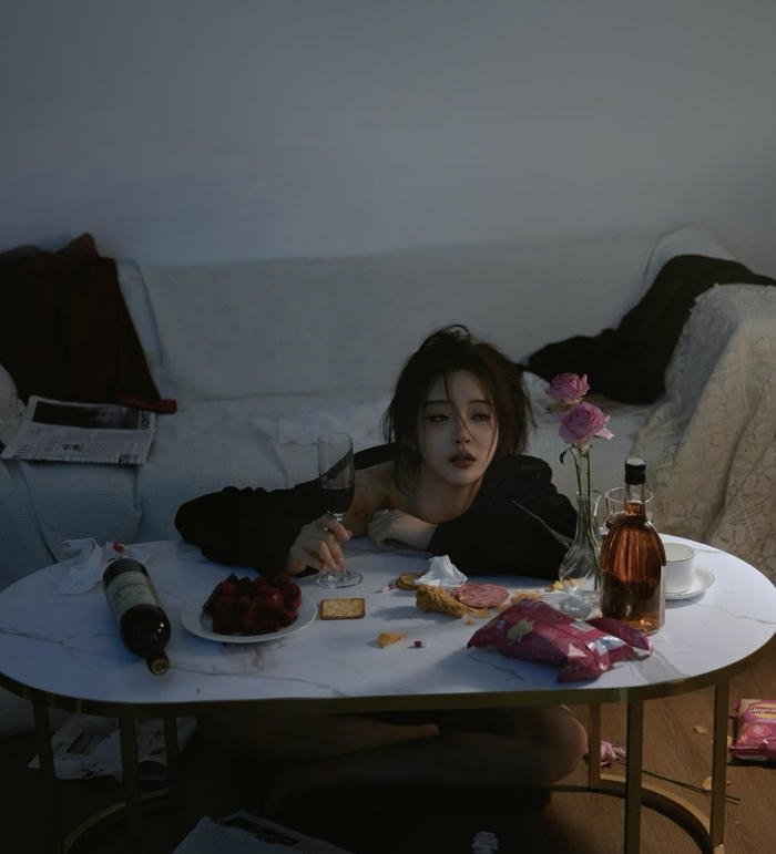 girls sad dp beneath dark skies