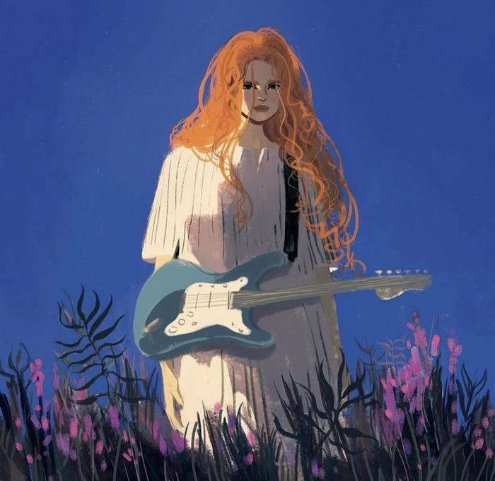 guitar girl dp mellow evening aesthetic