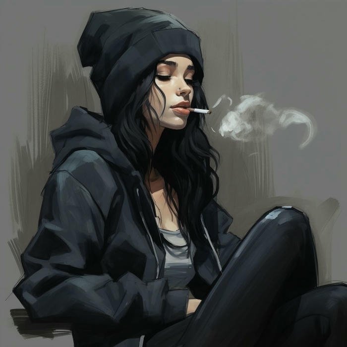 independent smoking girl dp bold aesthetic