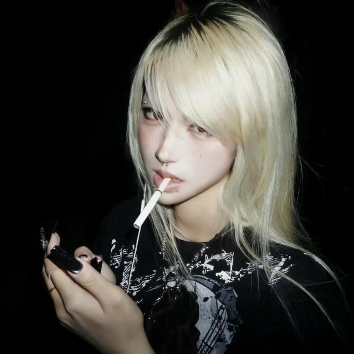 lost thoughts smoking girl dp midnight mood