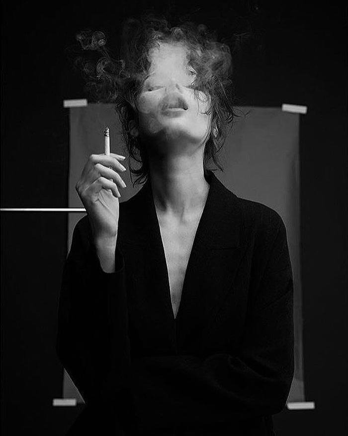 low light smoking girl dp calm scene