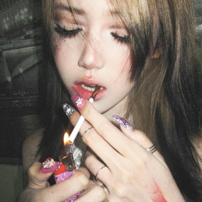 minimal style smoking girl dp cool mood