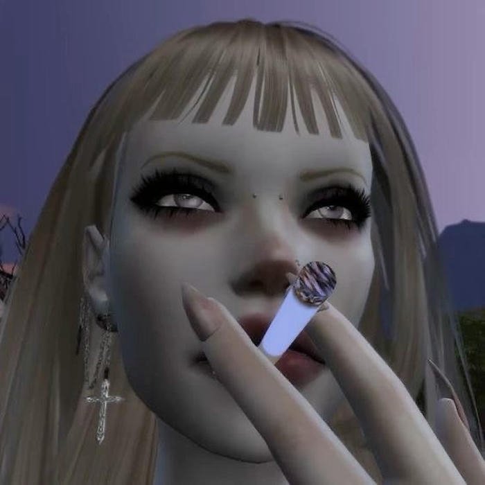 neon lights smoking girl dp moody portrait