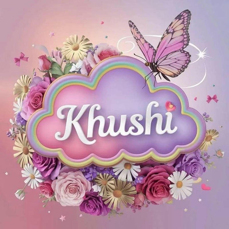 pastel rainbow fairy letters khushi name dp