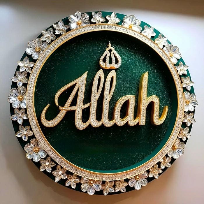 peaceful aura around allah name dp