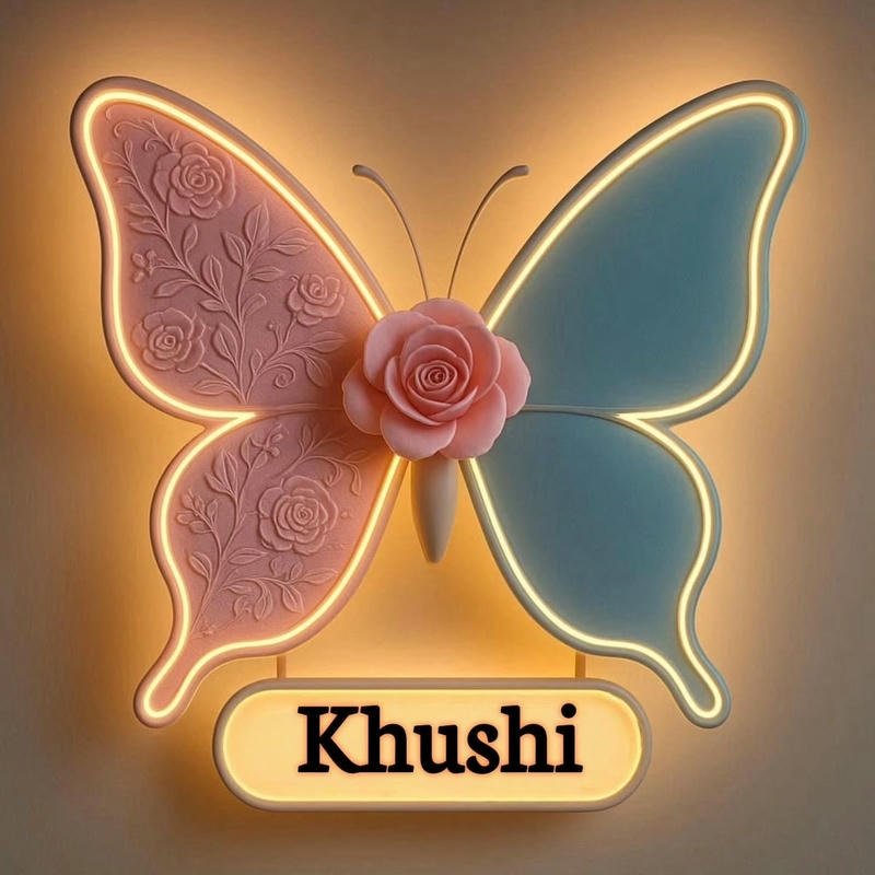 pretty butterfly font khushi name dp