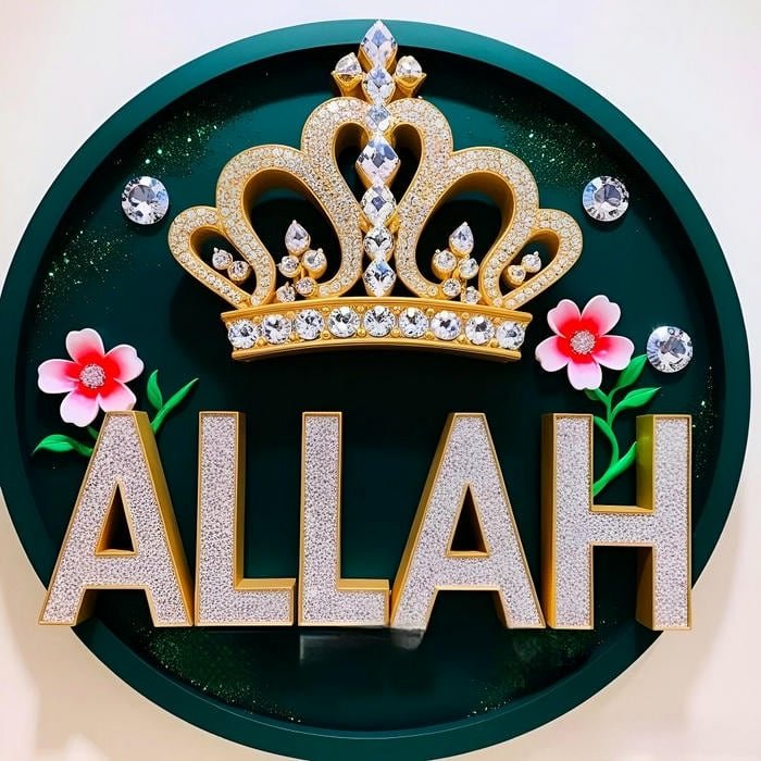 pure faith shining through allah name dp