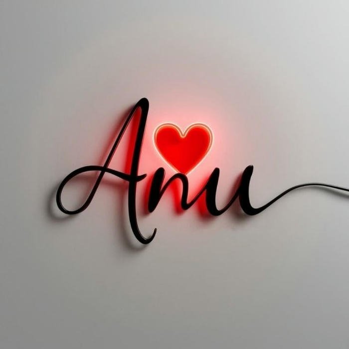 quiet hearts glow softly with anu name dp
