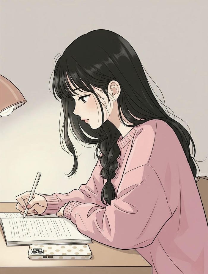 simple setup study girl dp aesthetic