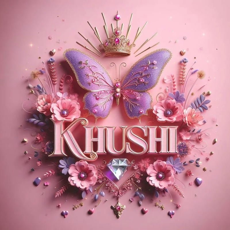 soft aesthetic flower lettering khushi name dp