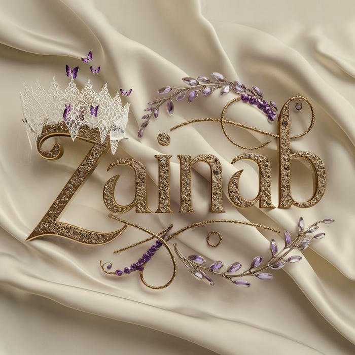 soft glow zainab name dp design