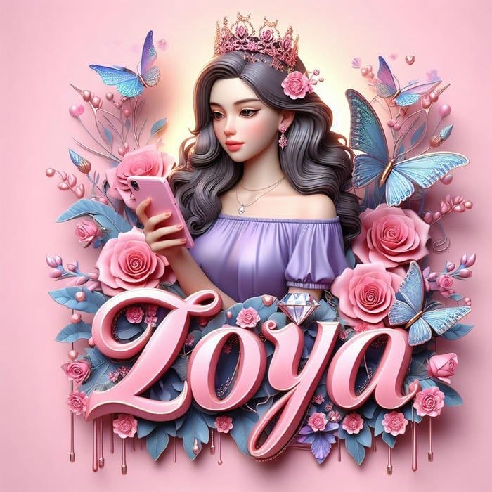 soft pastel zoya name dp style