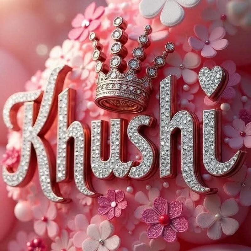 soft rainbow glow text khushi name dp