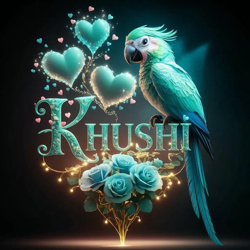 sparkly cute font with flowers khushi name dp