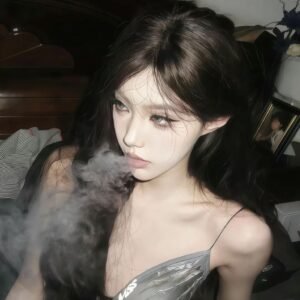 strong aura smoking girl dp bold scene