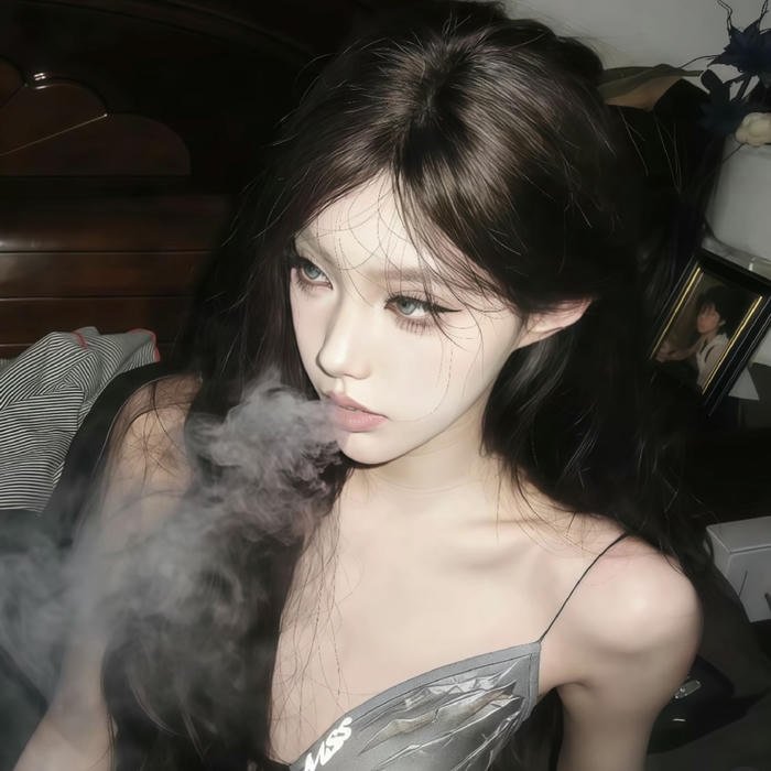 strong aura smoking girl dp bold scene