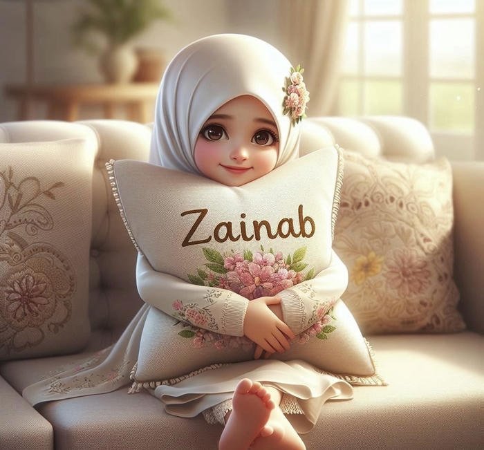 stylish aura zainab name dp portrait